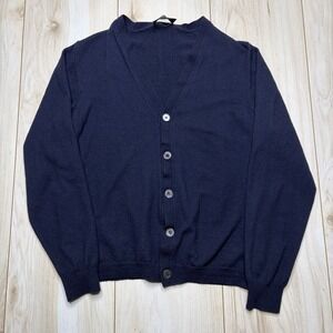 Zanone Cropped Navy Blue Flex Wool Cropped Cardigan Sweater Womens Size XXS